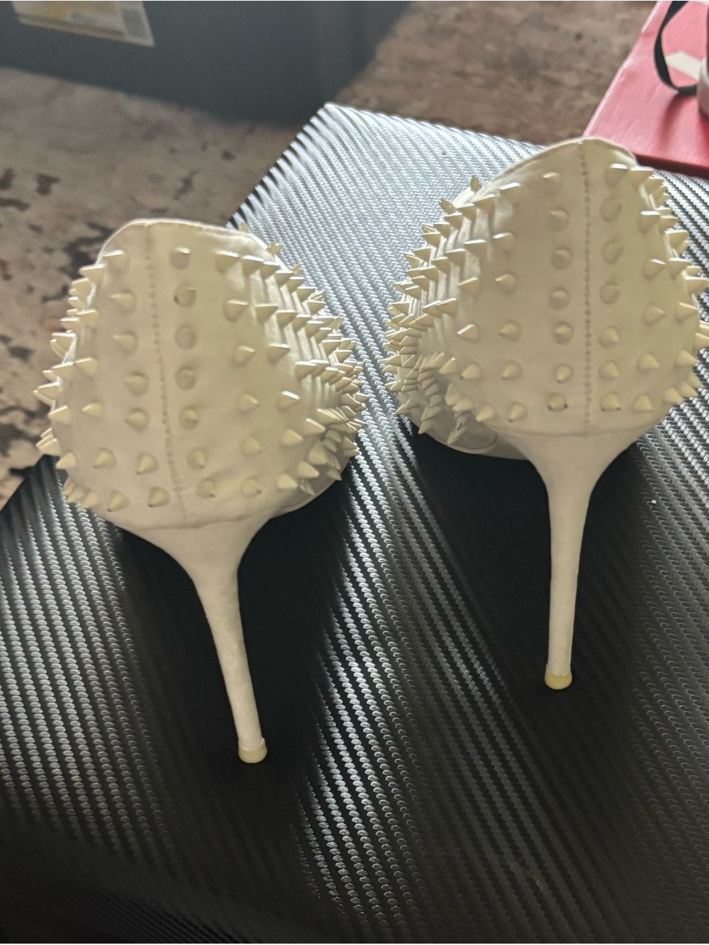 Steve Madden White Studded Pointed Stiletto Heels